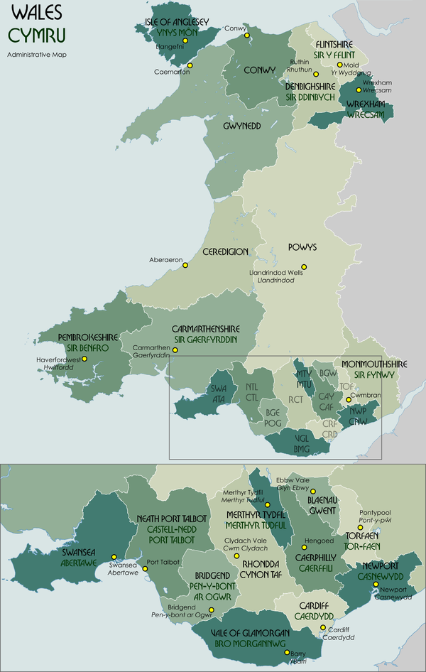Wales  Map